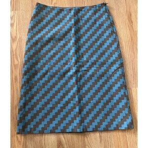 J. Crew Blue and Brown Pencil Skirt